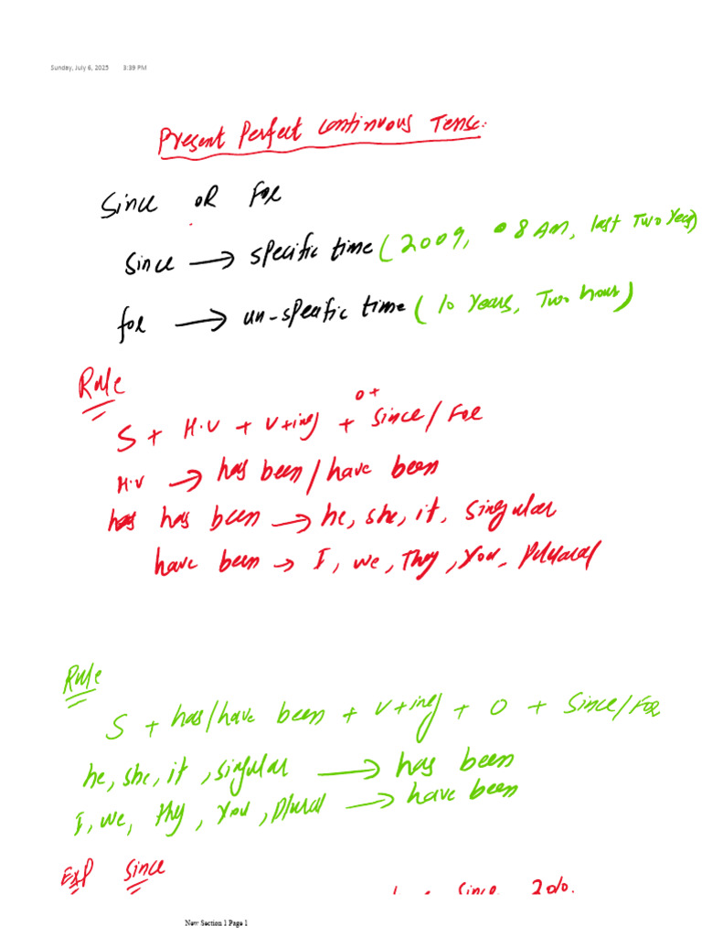 Present Perfect Continuous Tense | PDF