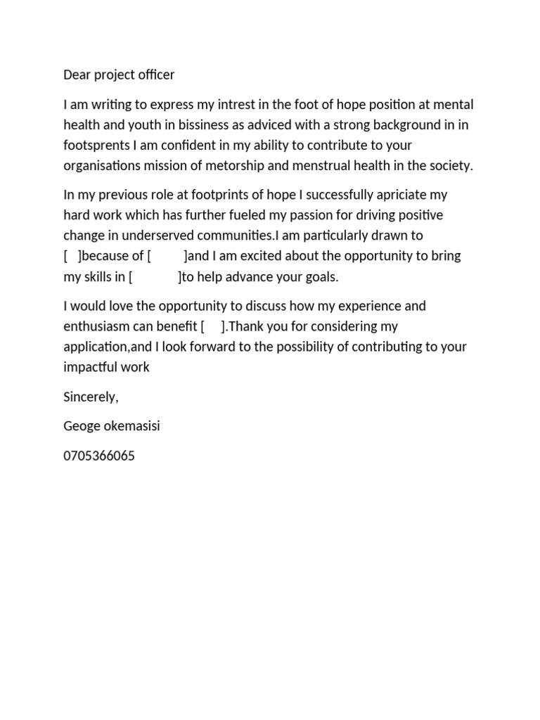 Dear Project Officer | PDF