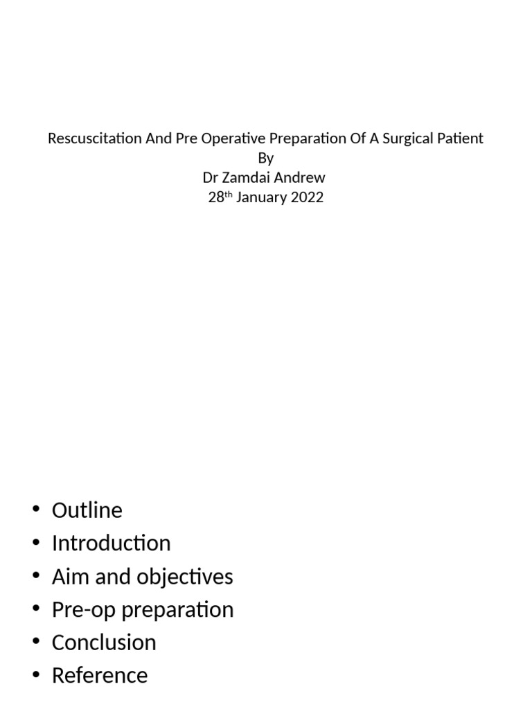 Preoperative Care for Surgical Patients | PDF | Surgery | Anesthesia