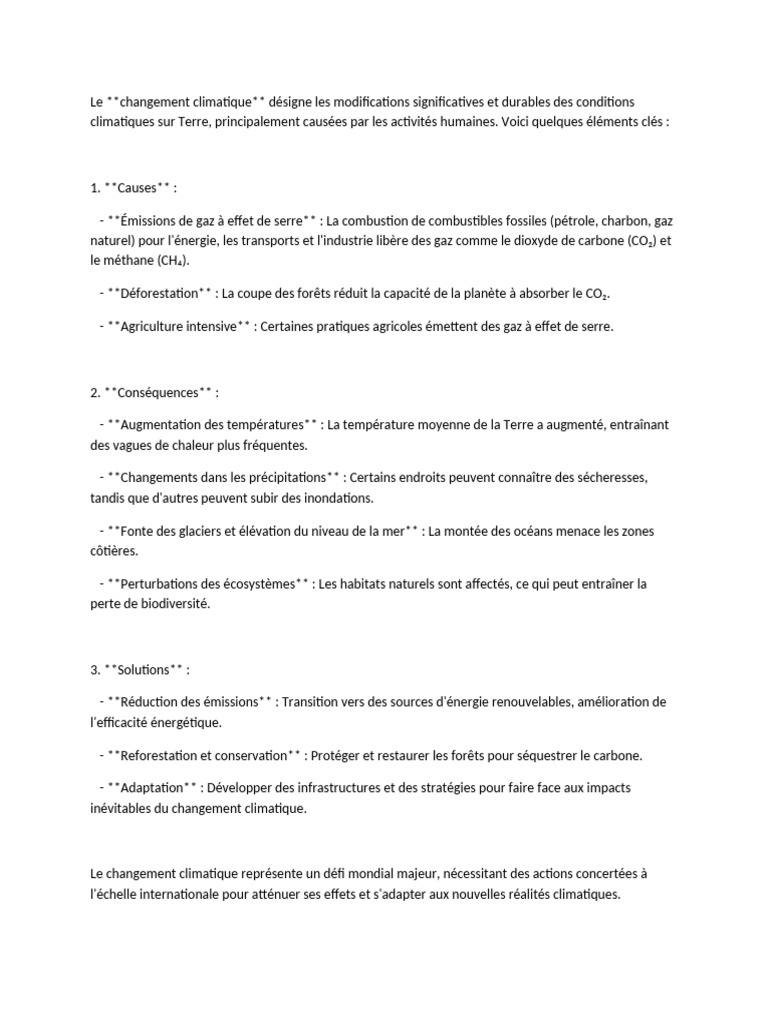 Causes et solutions du changement climatique | PDF