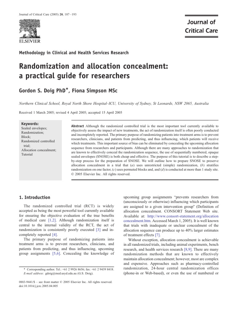 Randomization - Snose Technique For Randomization and Allocation ...