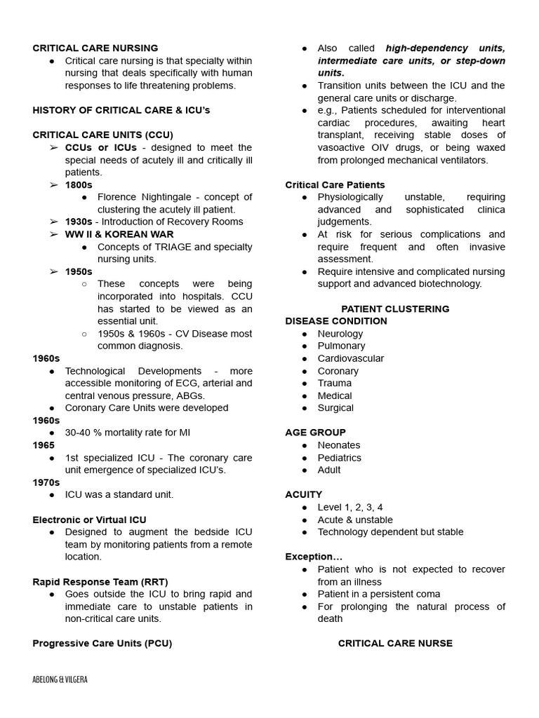 Critical Care Nursing | PDF | Traumatic Brain Injury | Intensive Care ...