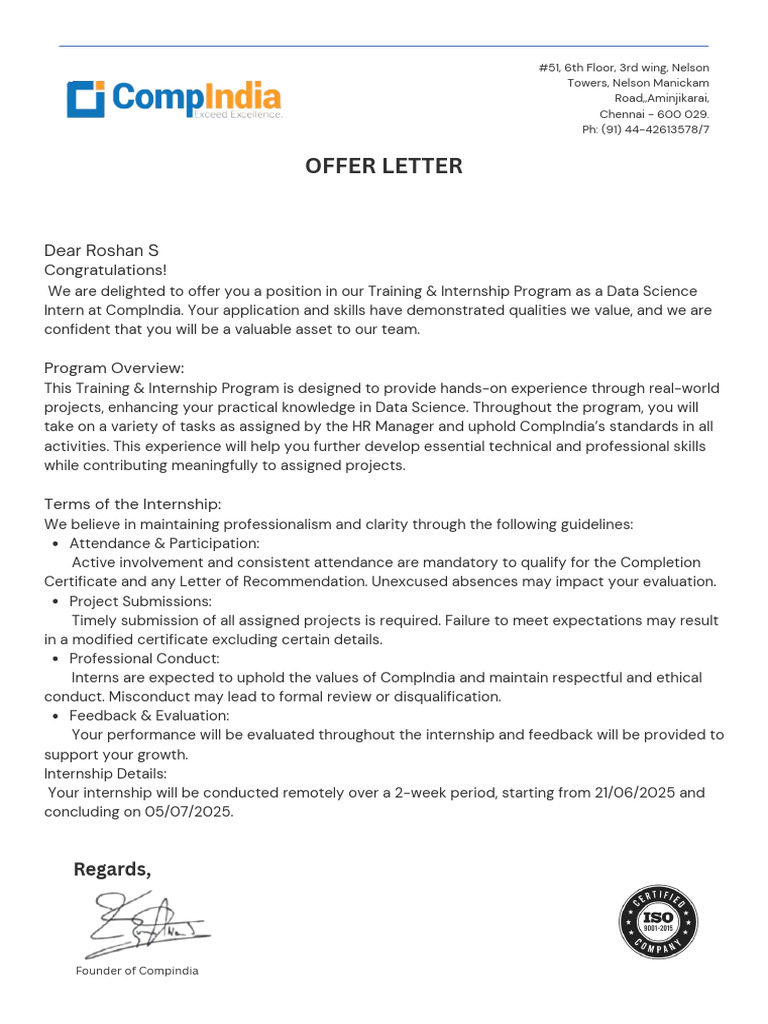 Offer Letter | PDF