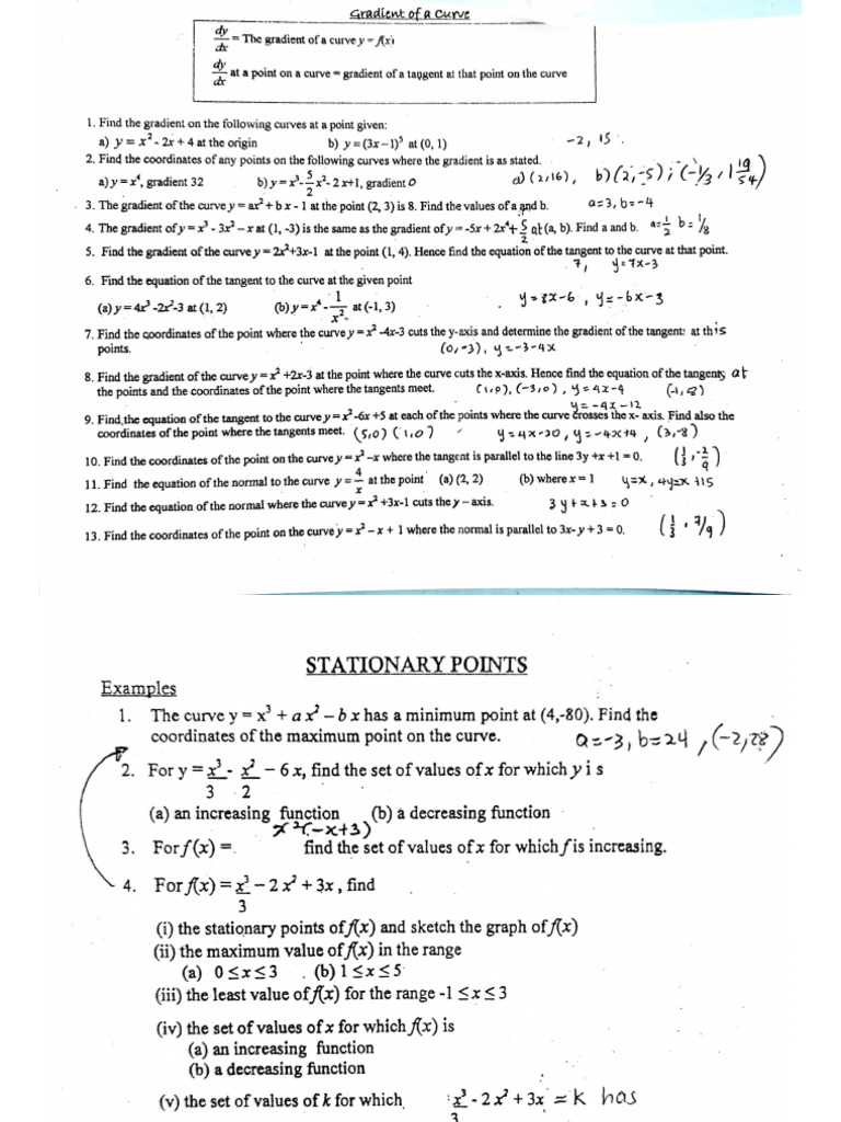 Differentiation P1 (Notes) | PDF