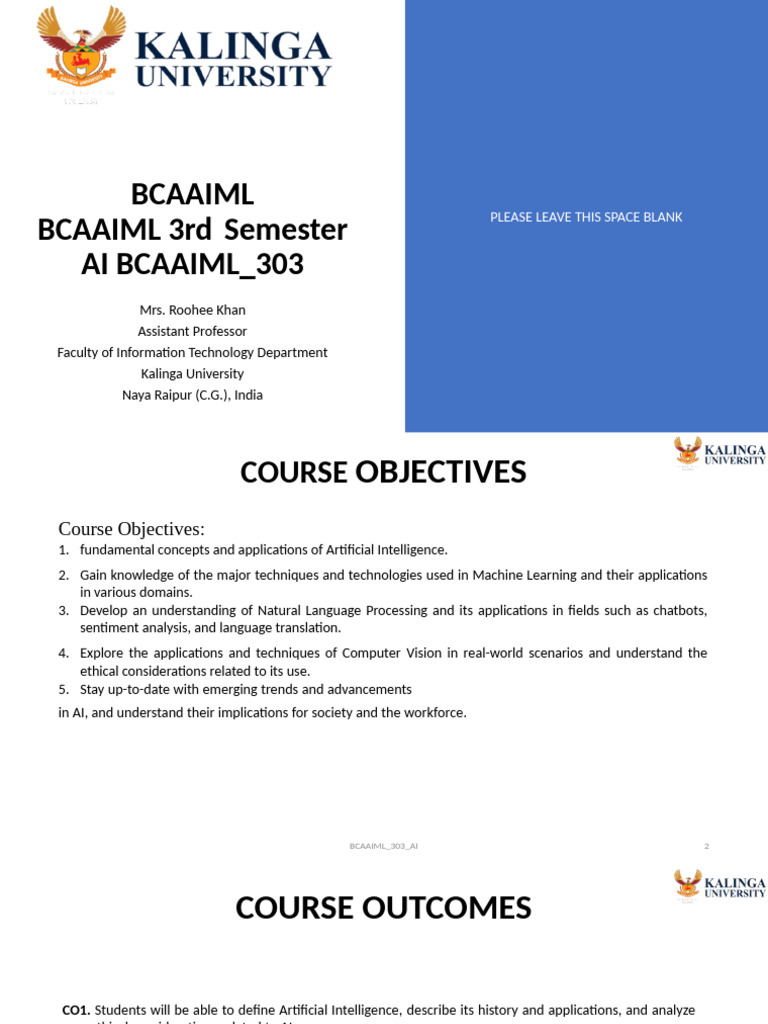 AI and Machine Learning Course Overview | PDF | Artificial Intelligence ...