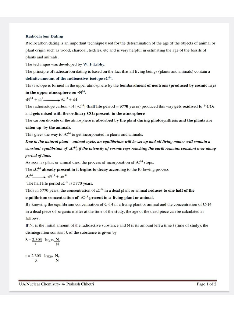 Nuclear Chemistry Note - 4 | PDF