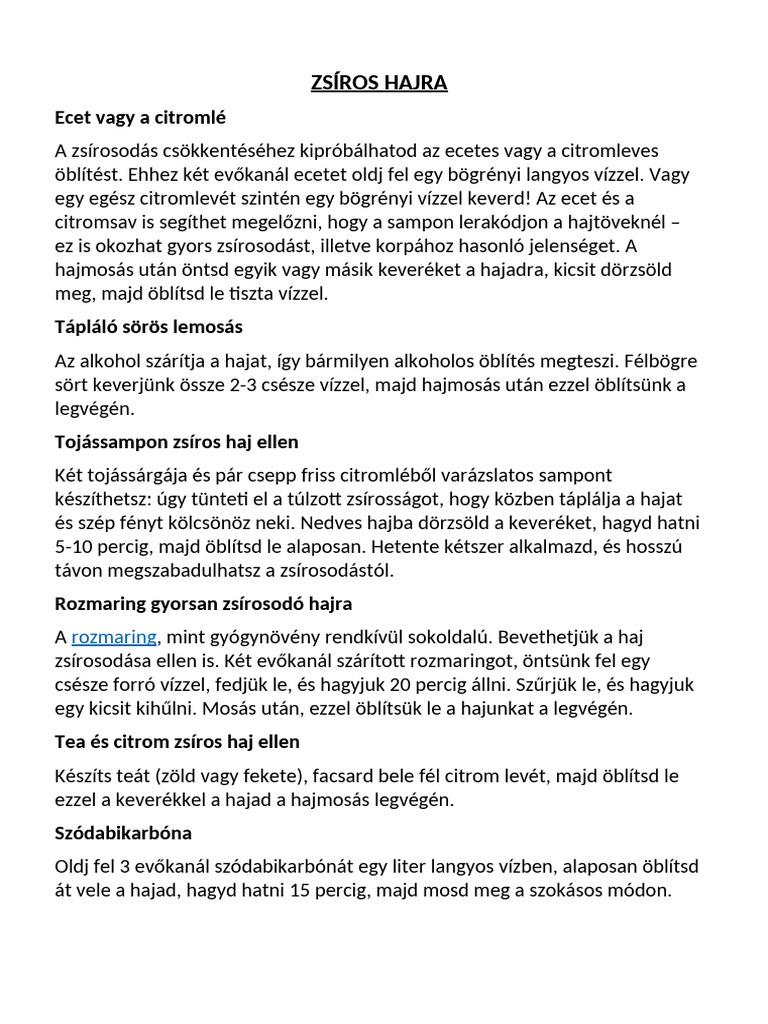 Zsíros Hajra | PDF