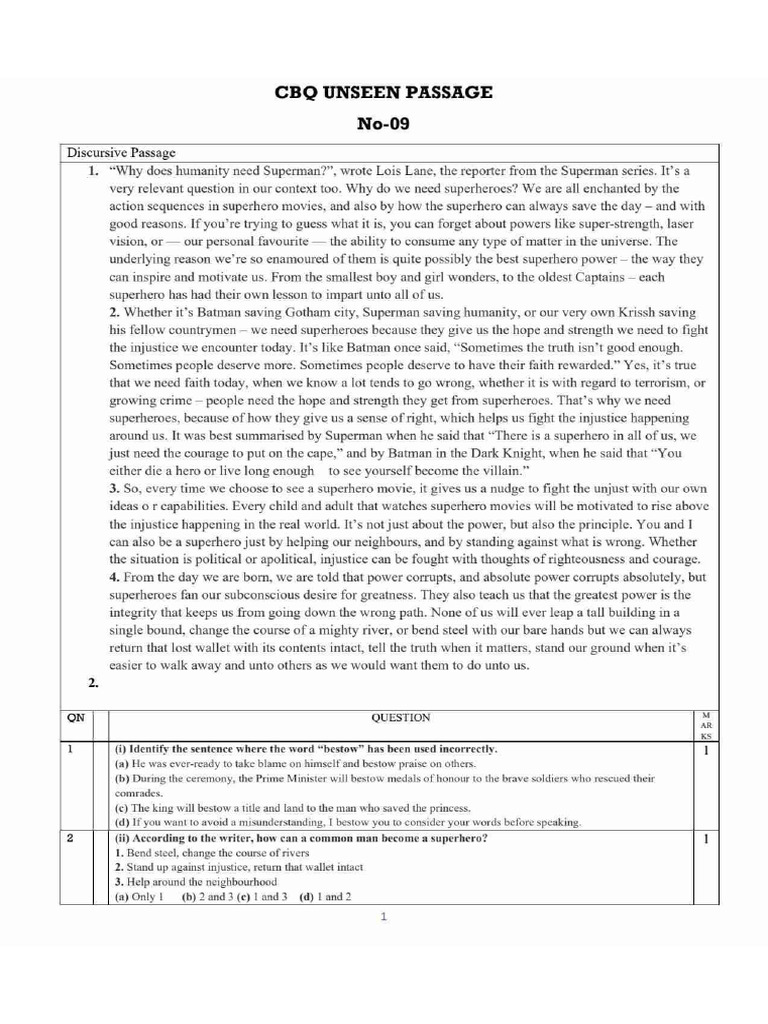 CBQ Unseen Passage-09 | PDF
