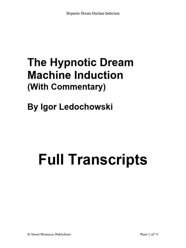 Hypnotic Dream Machine Induction Guide | PDF | Hypnosis | Thought