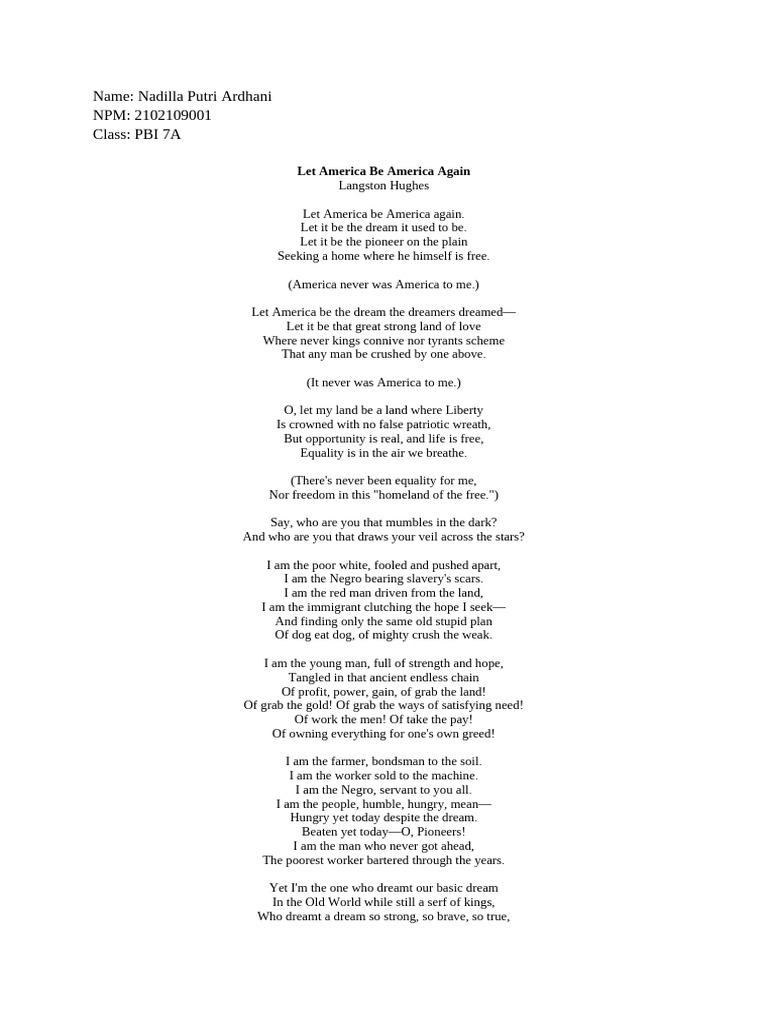 Detail Meaning, Langston Hughes PDF