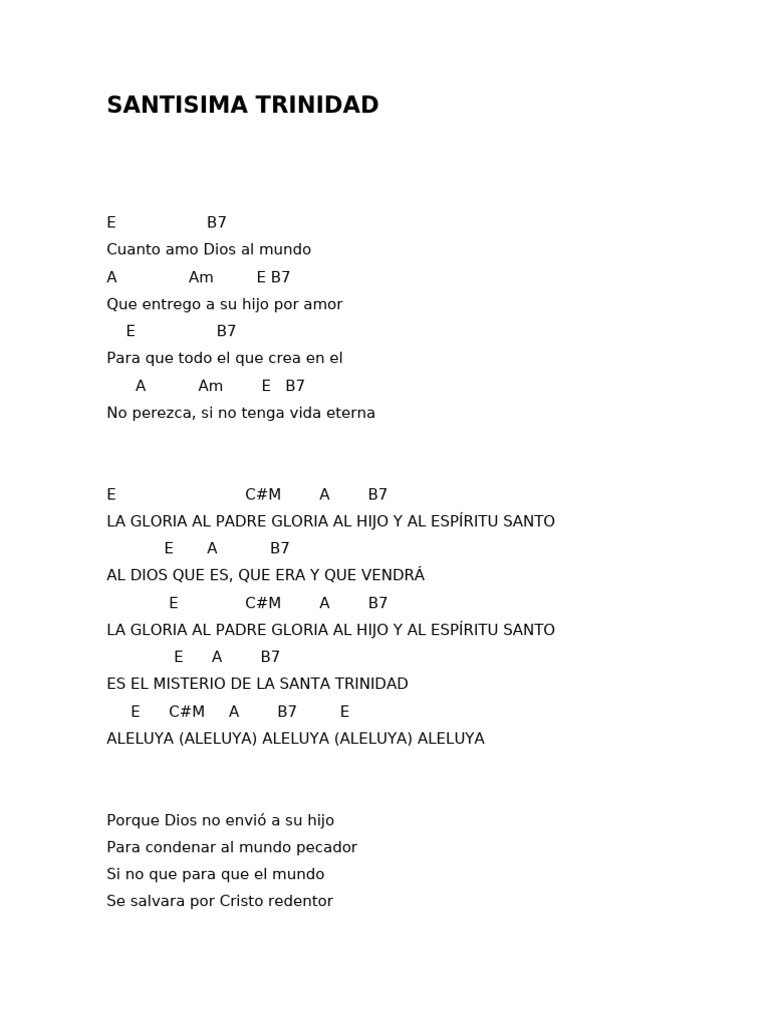 Canción sobre la Santísima Trinidad | PDF