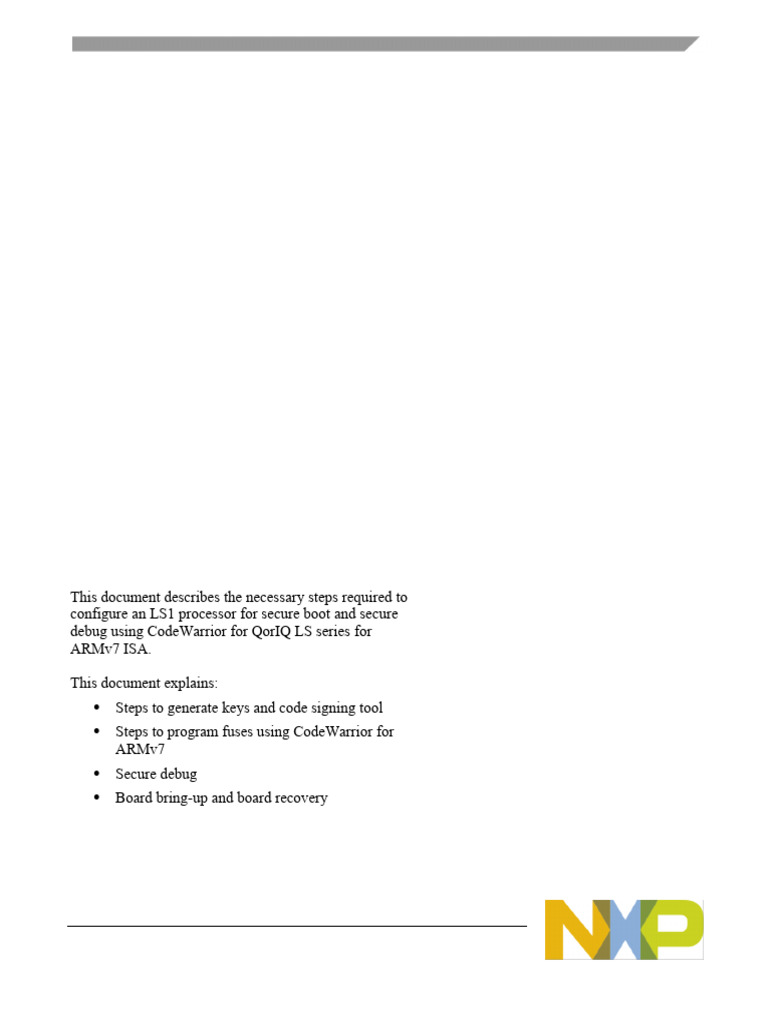 AN5227 Secure Boot and Secure Debug Configuration For LS1 | PDF ...