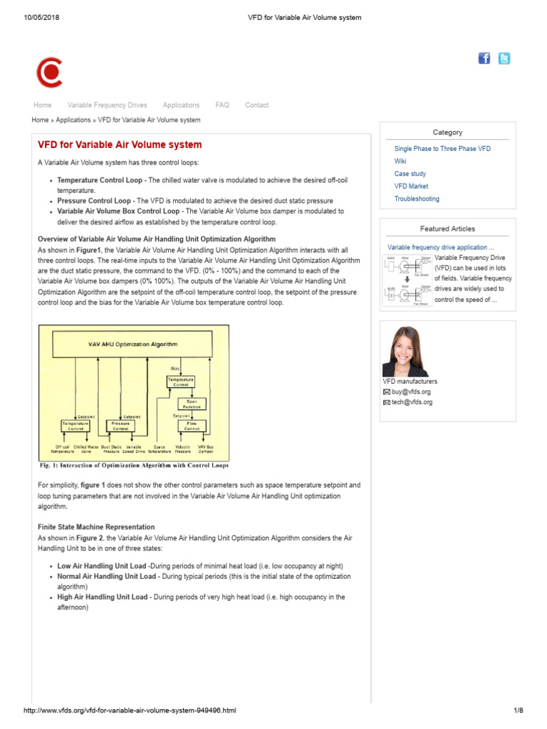 VFD Optimization for Air Volume Systems | PDF | Duct (Flow) | Equipment