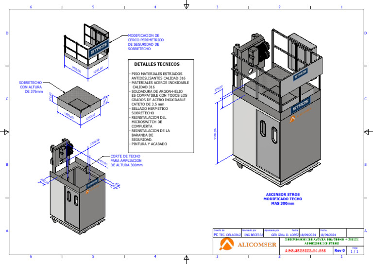 Modificación de Techo y Ascensor 300mm | PDF