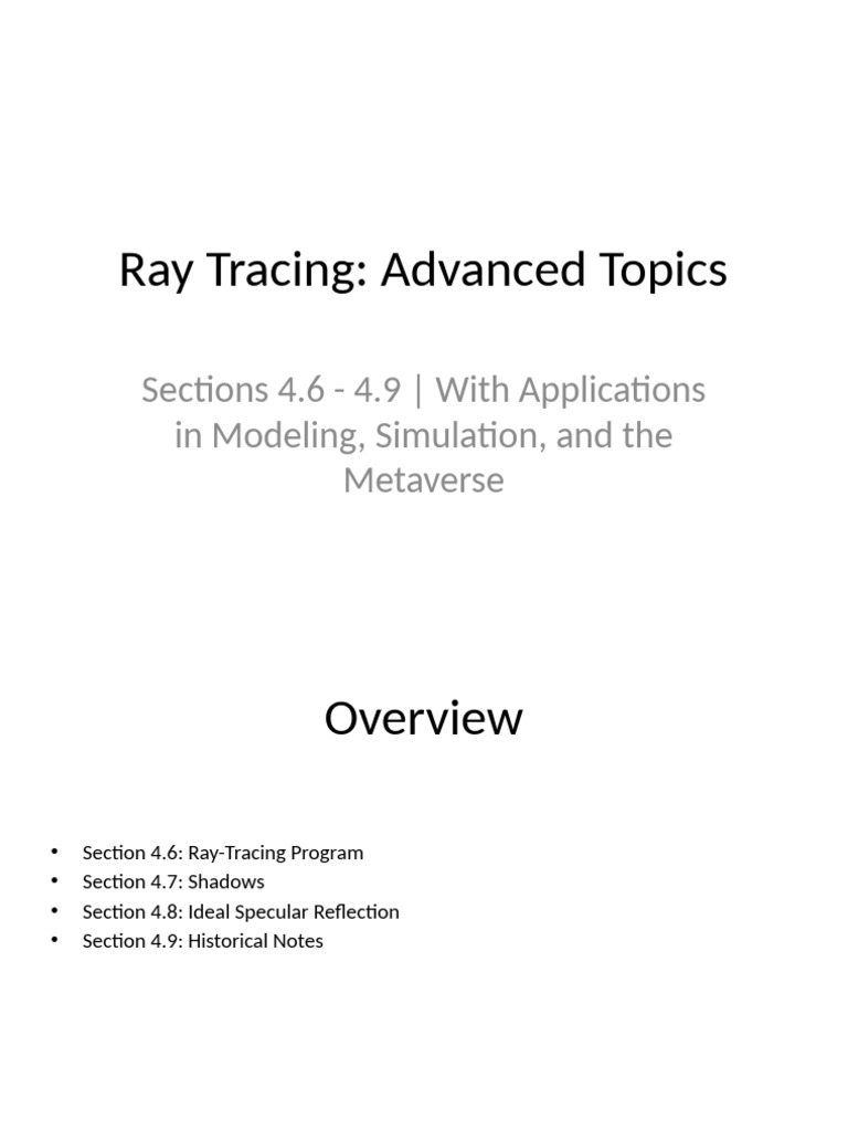 Detailed Ray Tracing Presentation | PDF | Rendering (Computer Graphics ...