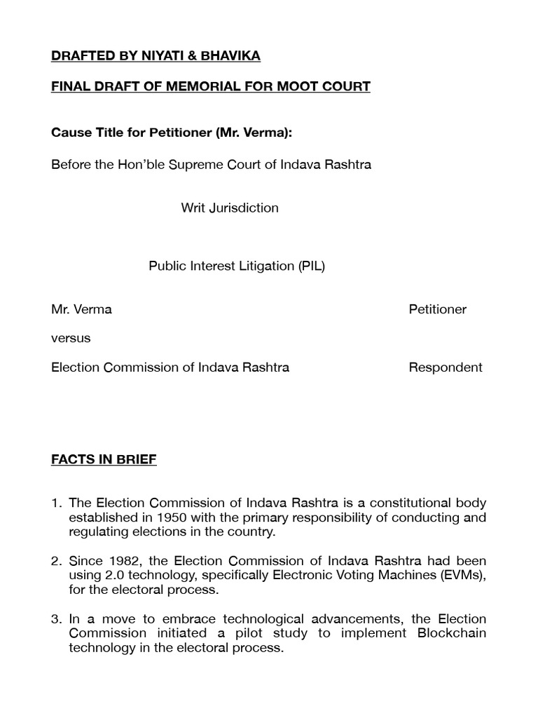PDF Draft For Moot Court | PDF | Jurisdiction | Supreme Court Of The ...