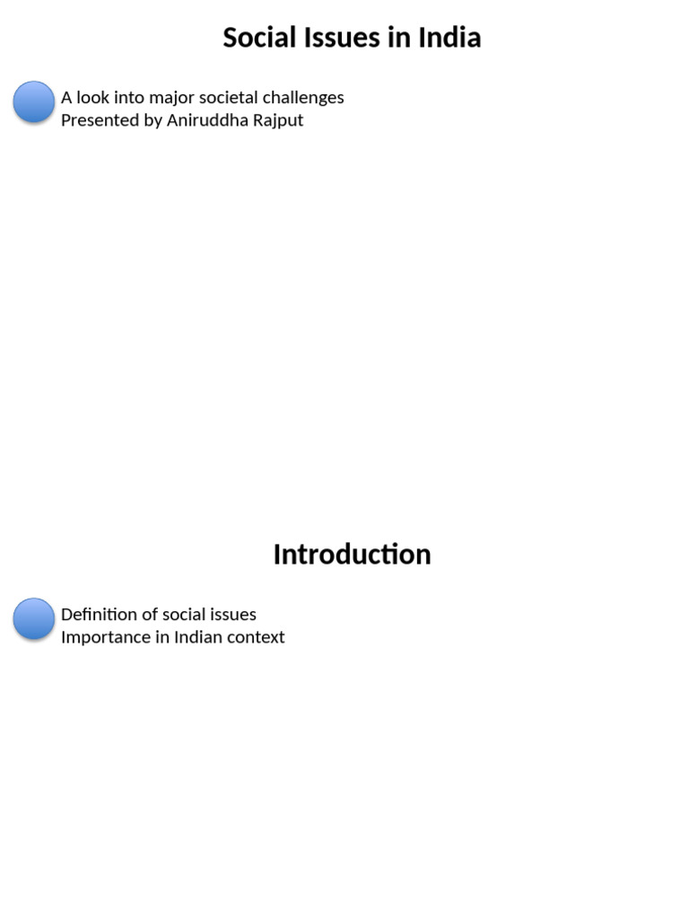 Social Issues in India Visual Presentation | PDF