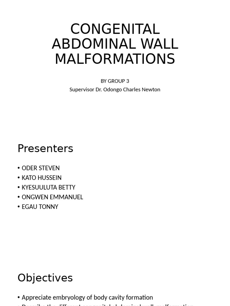 Congenital Abdominal Wall Malformations | PDF | Anatomy | Diseases And ...