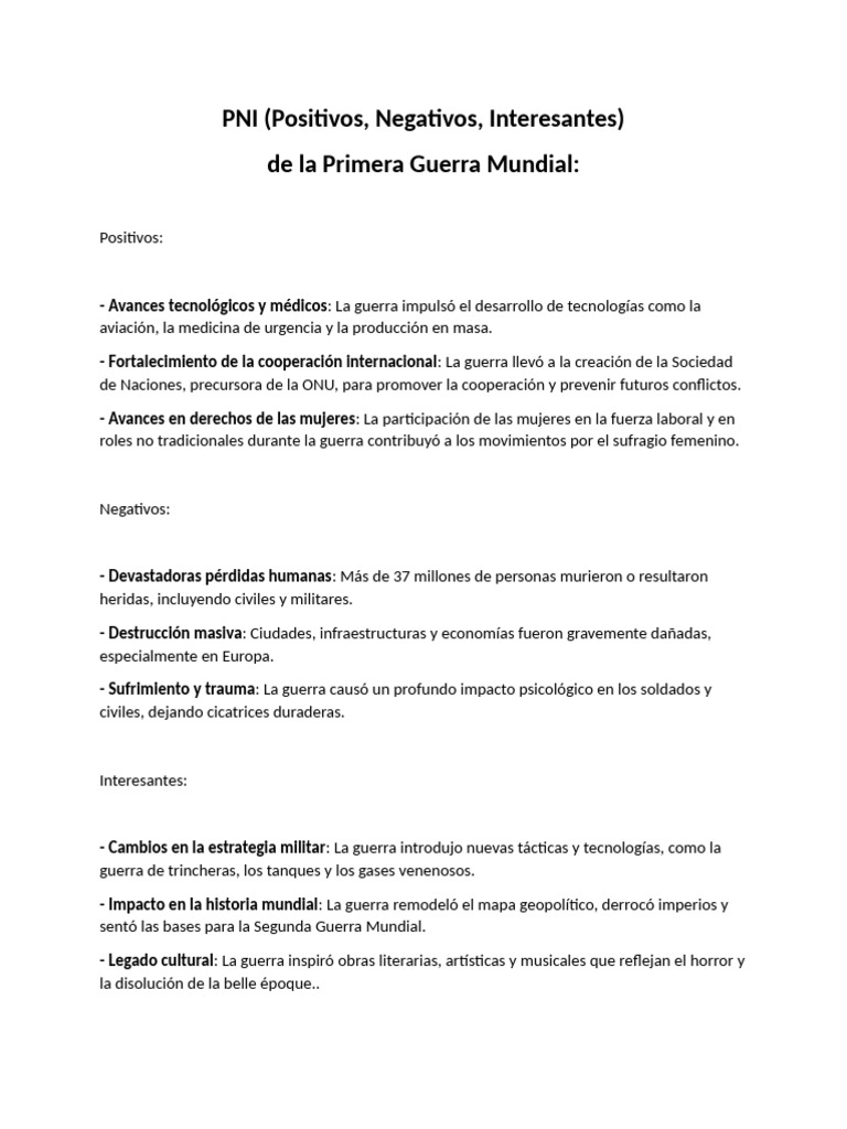 Impacto de la Primera Guerra Mundial | PDF