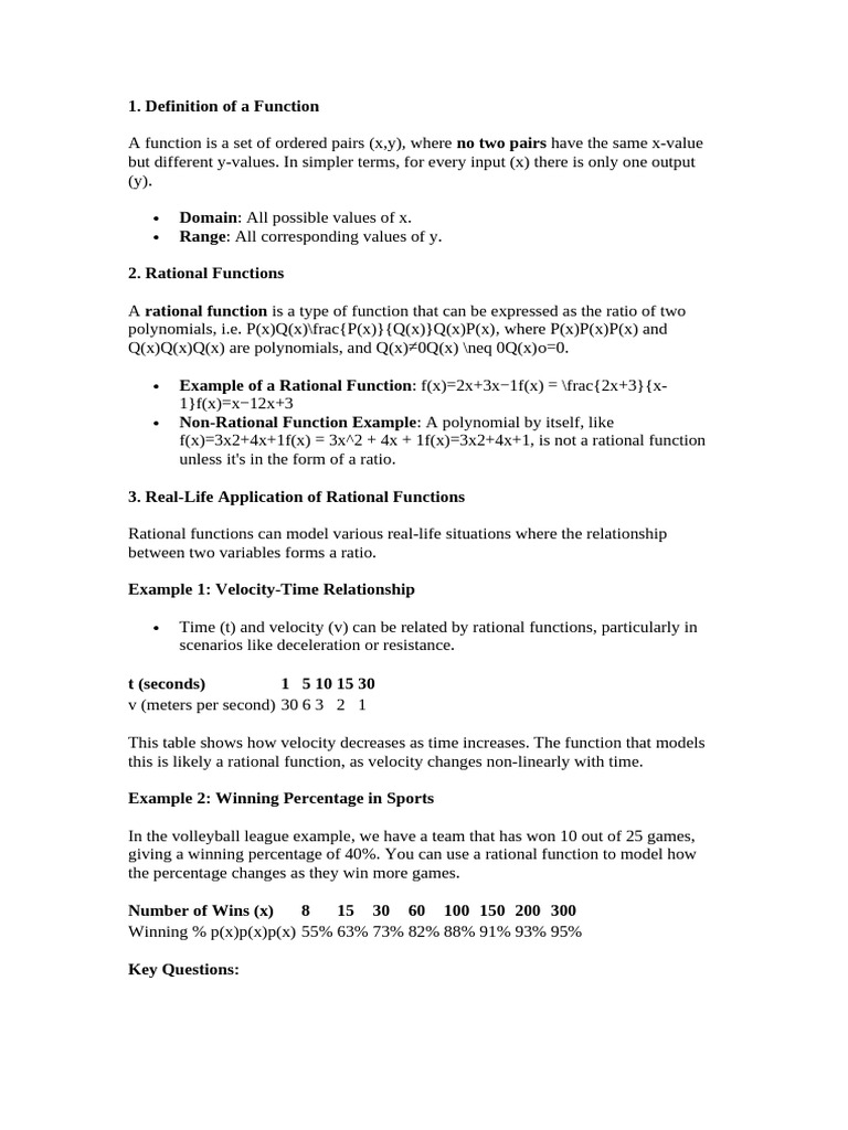 Gen Math Reviewer QTR 1 | PDF | Equations | Function (Mathematics)