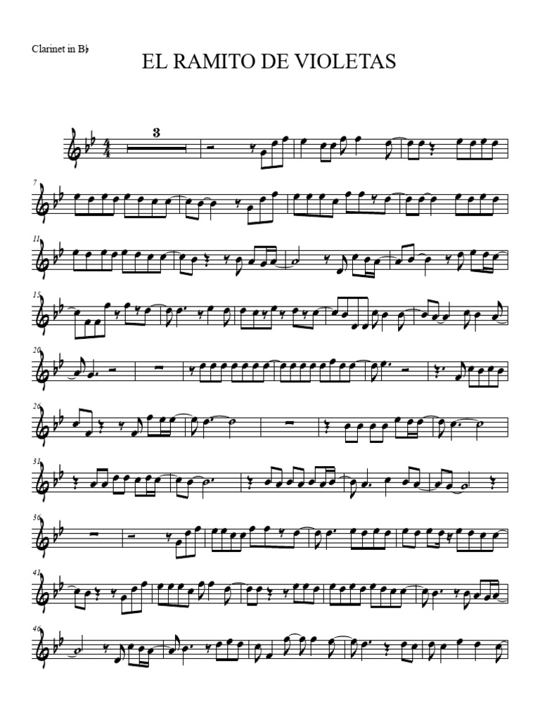 El Ramito de Violetas - Clarinet in BB | PDF