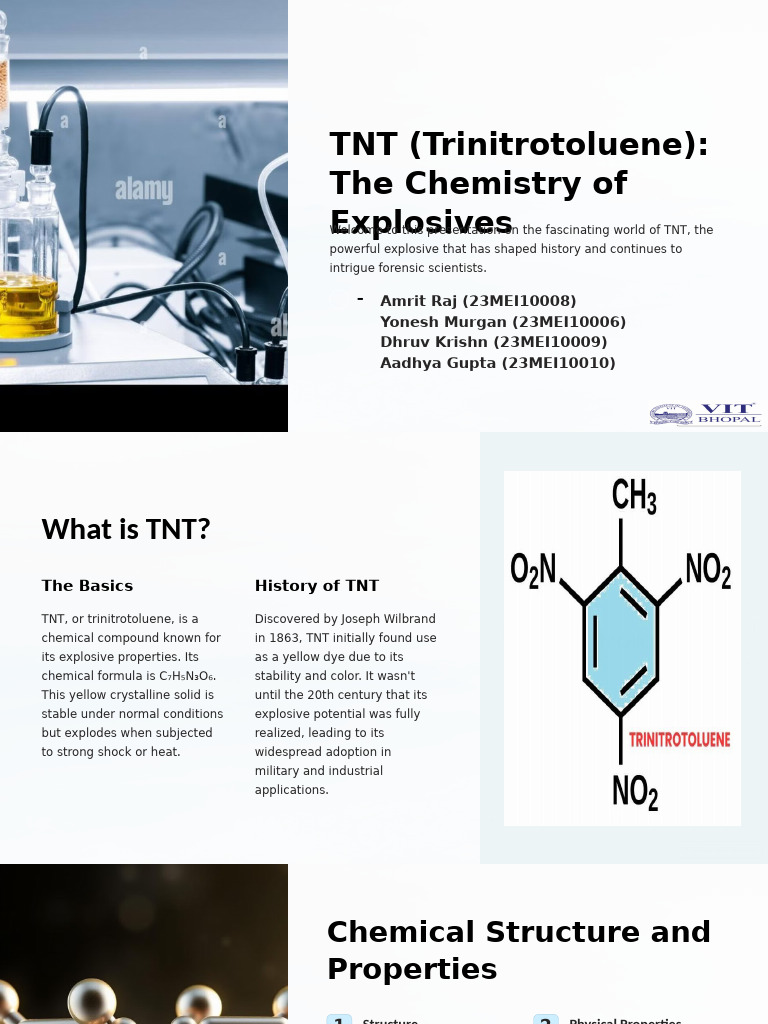 TNT: Chemistry, History, and Uses | PDF | Materials | Chemistry