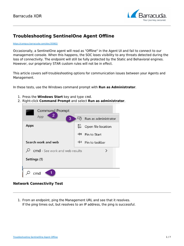 Troubleshooting SentinelOne Agent Offline | PDF | Command Line Interface |  Computer Science