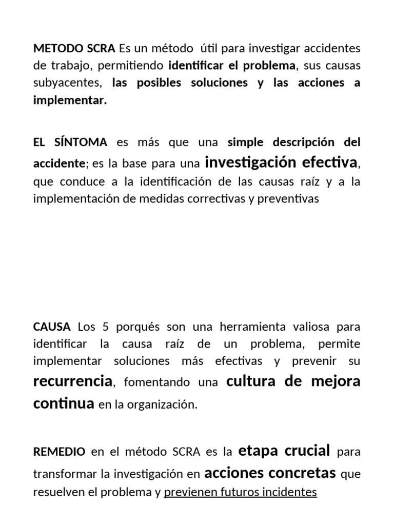 Método SCRA para Investigar Accidentes | PDF