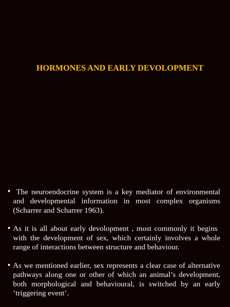 Hormonal Influence on Early Development | PDF | Hypothalamus | Testosterone