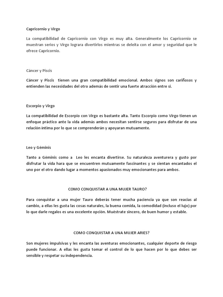 Compatibilidad De Signos Pdf Memoria Del Ordenador Mujer