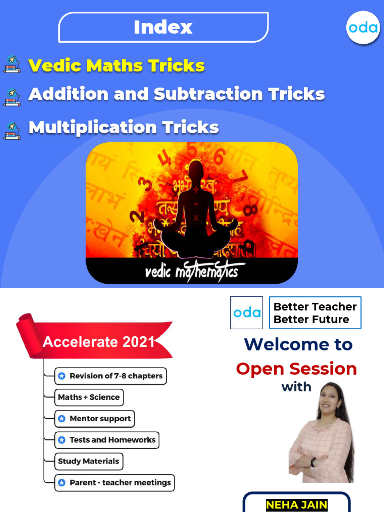 ODA Vedic Maths Tricks Guide | PDF | Multiplication | Mathematics
