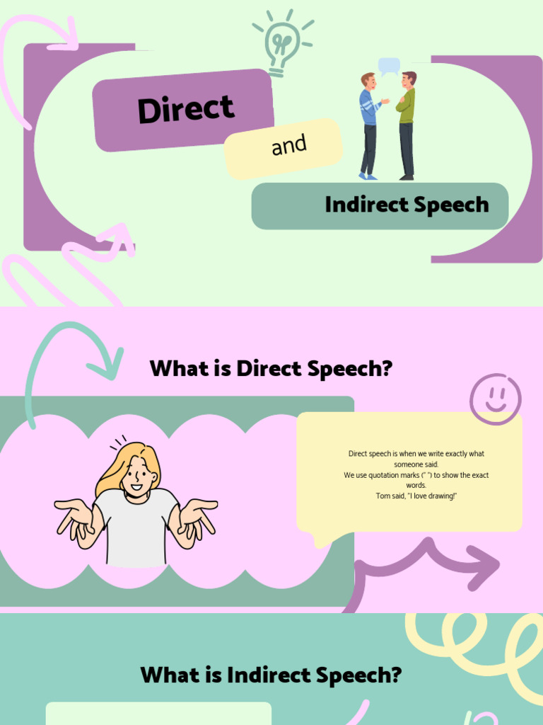 Direct and Indirect Speech Guide | PDF | Semantic Units | Language ...