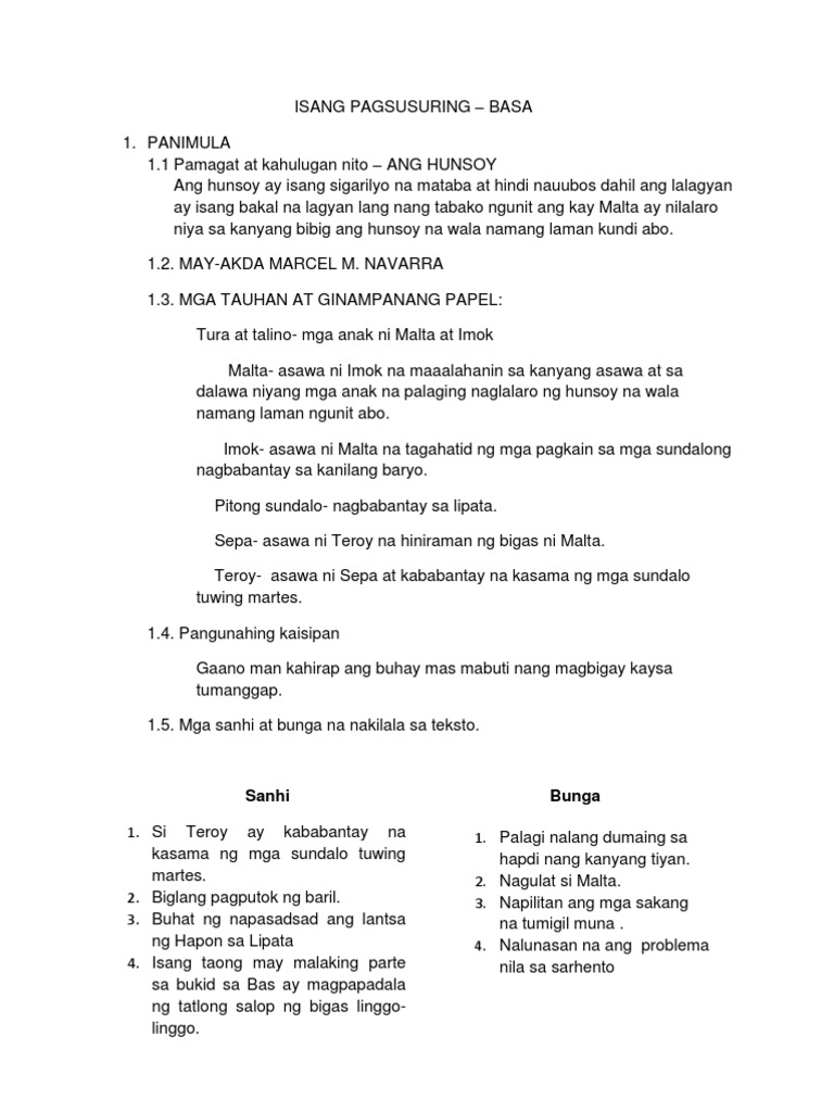 Pagsusuring - Basa | PDF