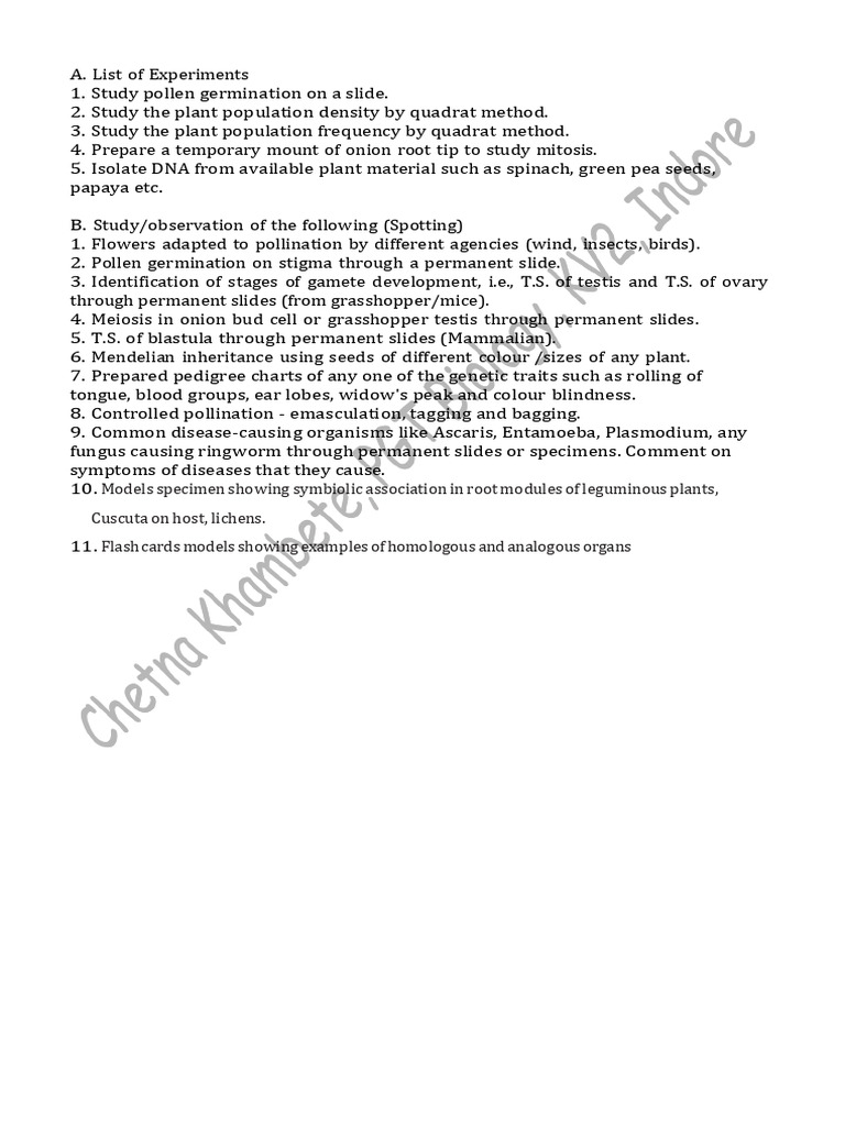 Plant Biology Experiments Guide | PDF | Meiosis | Dominance (Genetics)