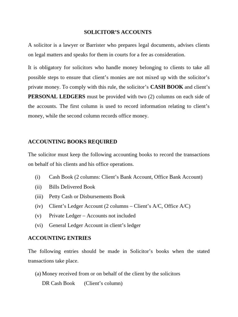Solicitor's Accounts Management Guide | PDF | Economies | Financial ...