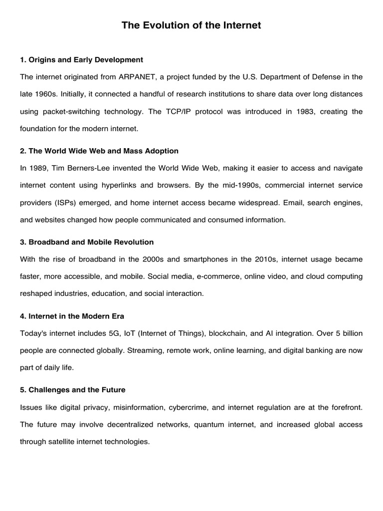 4 The Evolution of The Internet PDF | PDF