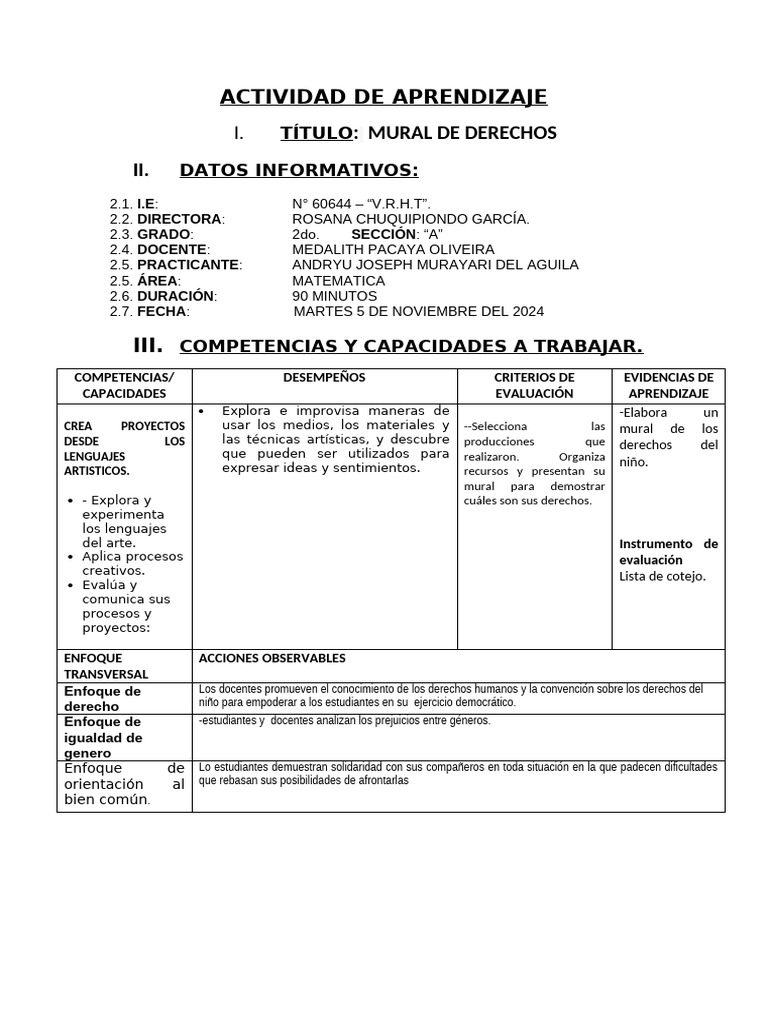 Actividad de Aprendizaje 1 Arte y Cultura | PDF | Aprendizaje | Enseñando