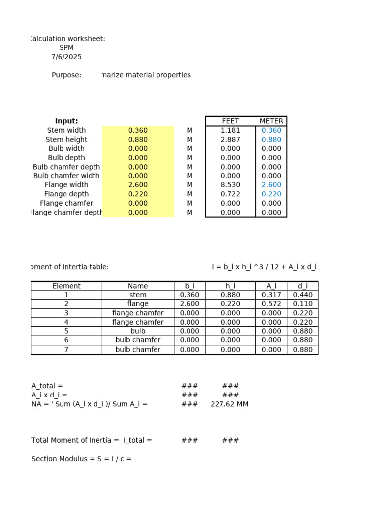 Moment of Inertia Calculation Table | PDF | Classical Mechanics | Spacetime