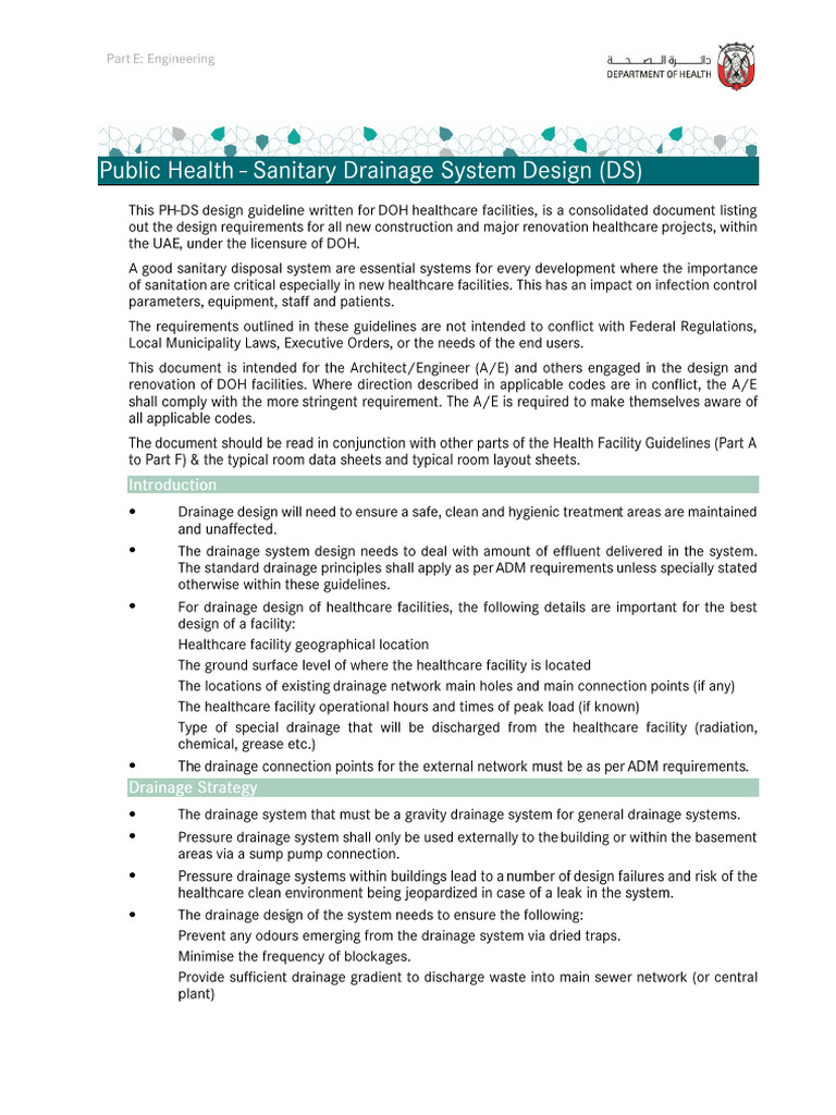 Public Health - Sanitary Drainage System Design (DS) | PDF