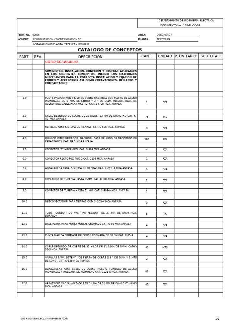 Sistema de Pararrayos 128 El CC 03 | PDF | Rieles | Bienes manufacturados