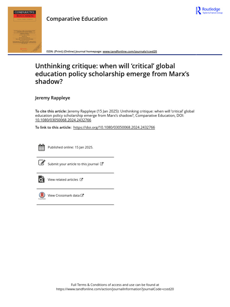 Critical Global Education Policy Analysis | PDF | World Systems Theory ...