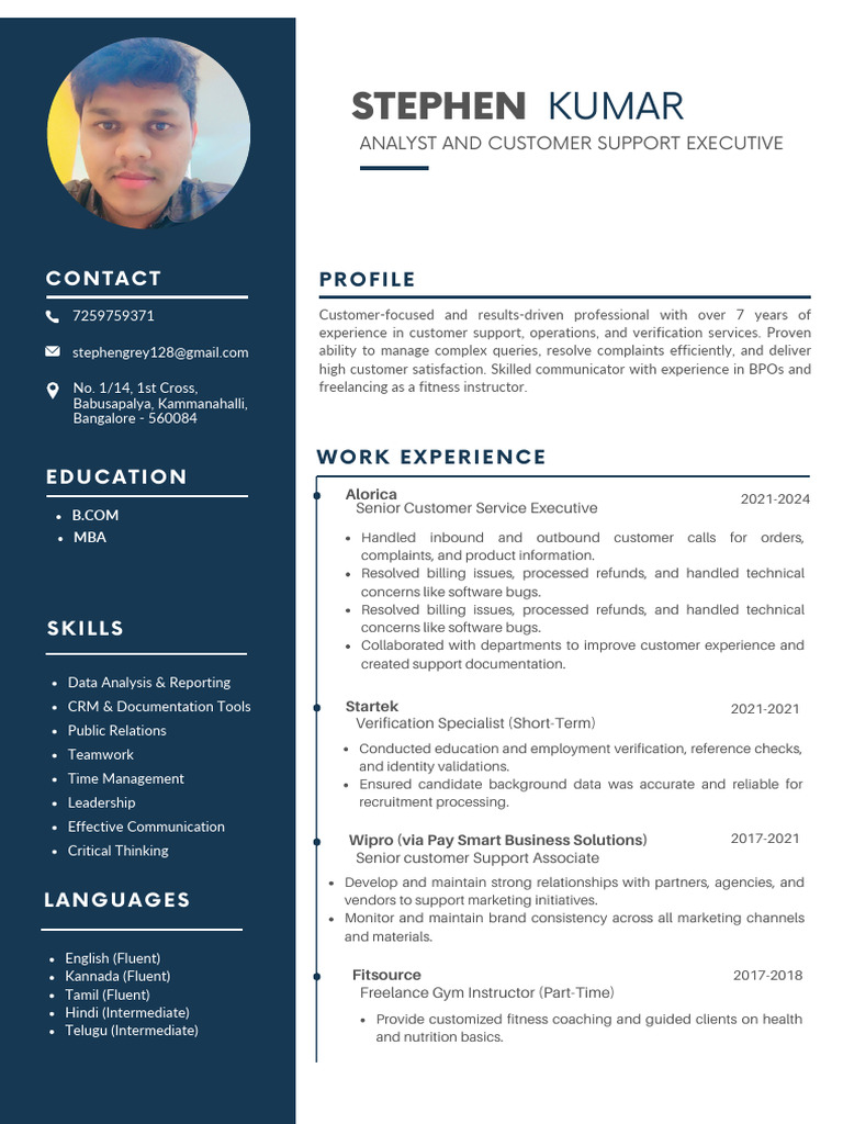 Blue Simple Professional CV Resume - 1