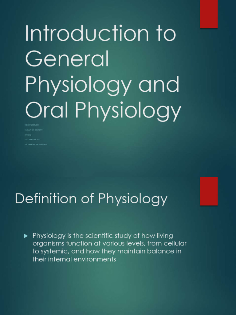 General and Oral Physiology Overview | PDF | Human Body | Lymphatic System