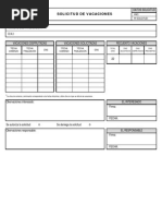 Formato de Solicitud Vacaciones  Economias  Business