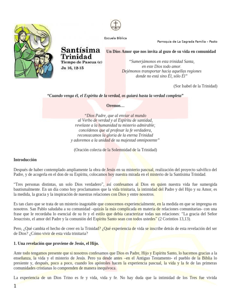 Entendiendo la Trinidad en Comunidad | PDF | Trinidad | espíritu Santo