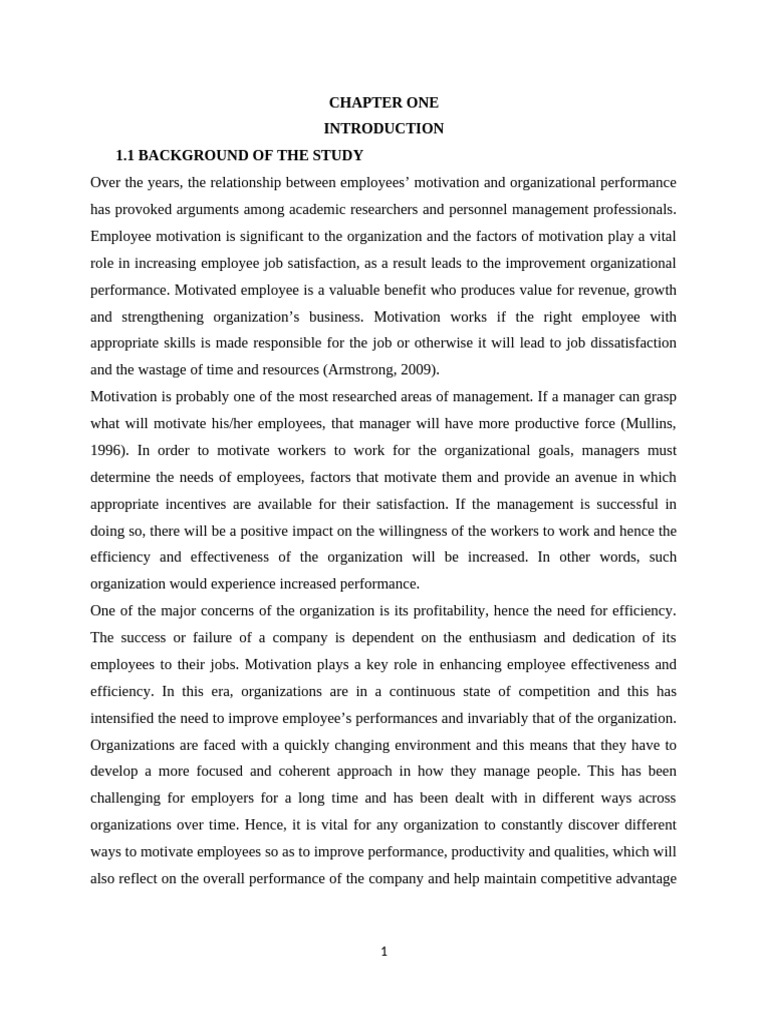 Impact of Employee Motivation on Performance | PDF | Motivation ...