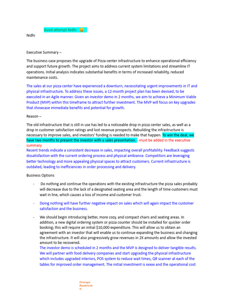 Pizza Center Infrastructure Upgrade Plan | PDF | Point Of Sale ...