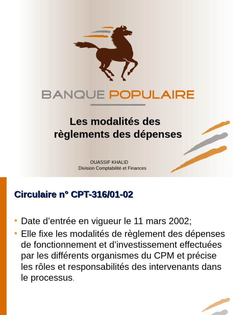Modalités de Règlement des Dépenses | PDF | Comptabilité analytique ...