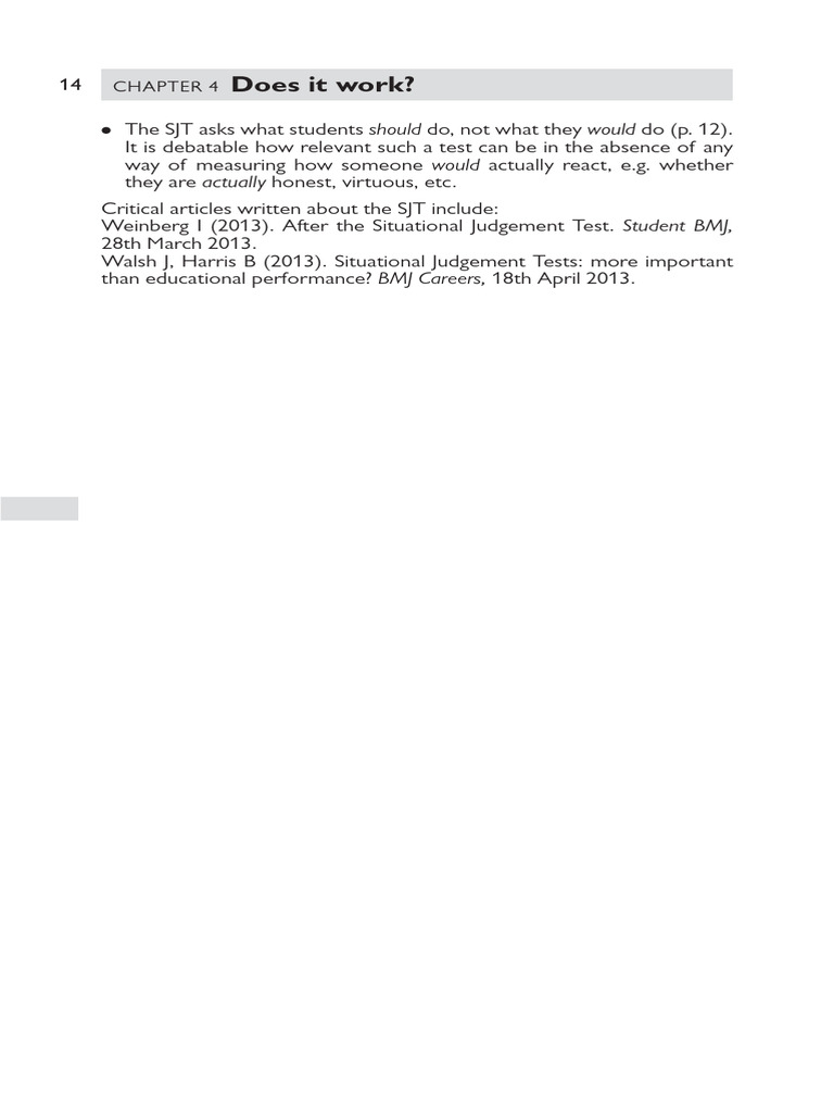 Understanding the Situational Judgement Test | PDF | Medical School ...