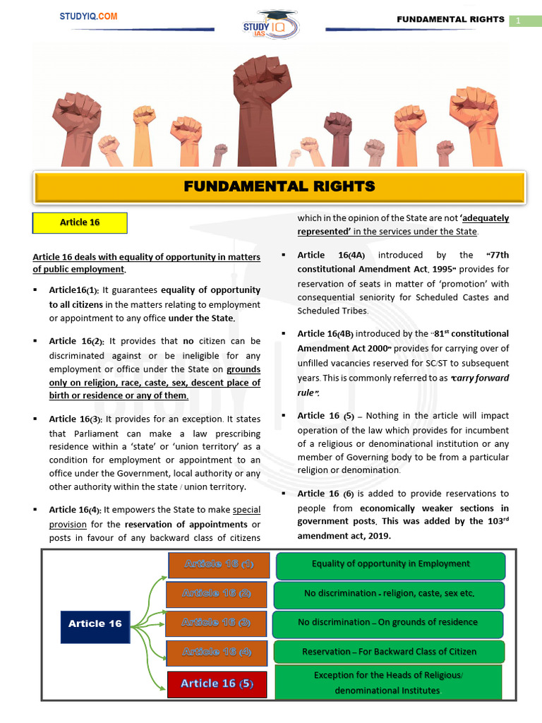Article 16: Equality in Employment Rights | PDF | Dalit | Social Inequality